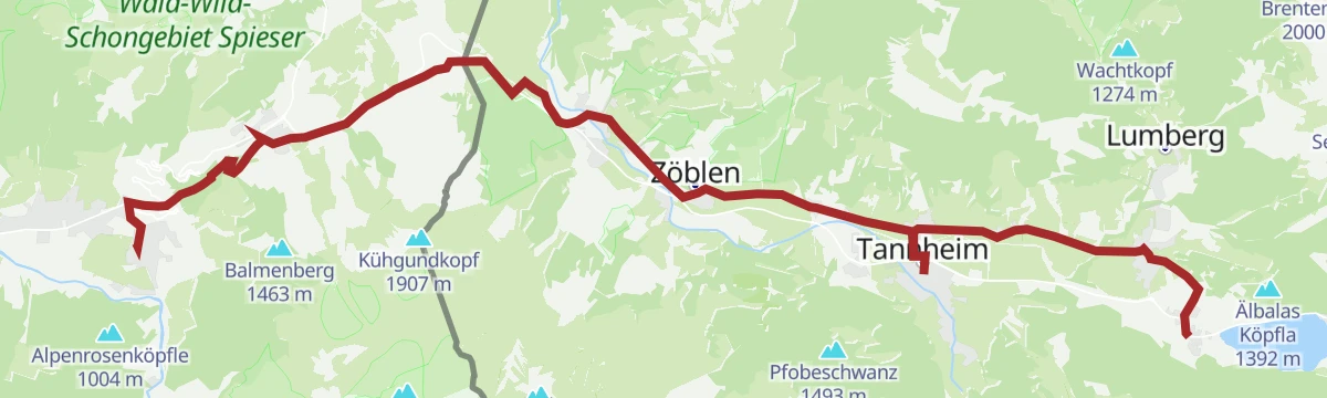 Route map: Jakobsweg Etappe 5 Haldensee - Bad Hindelang